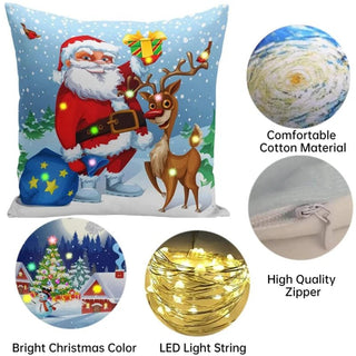 1/2 Pezzi Fodere Cuscino Natalizio Natale Luci LED Decorazione Casa Arredamento Tessili Arredo - INTERIOR DREAM DESIGN