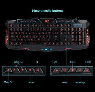 Set Gaming J10 Tastiera Mouse Retro Illuminati USB