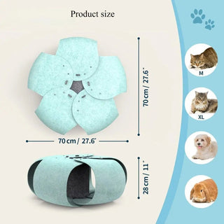3in1 Tiragraffi Tunnel Gatto Diversi Colori Montabile Verde Petrolio Azzurro - INTERIOR DREAM DESIGN