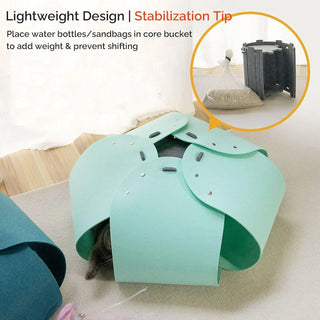 3in1 Tiragraffi Tunnel Gatto Diversi Colori Montabile Verde Petrolio Azzurro - INTERIOR DREAM DESIGN