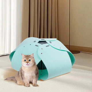 3in1 Tiragraffi Tunnel Gatto Diversi Colori Montabile Verde Petrolio Azzurro - INTERIOR DREAM DESIGN