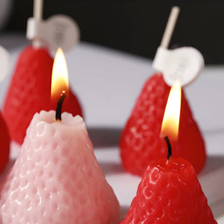 4pcs Strawberry - Shaped Miniature Scented Candles Realistic Fruit - Scented Aromatherapy Candles Perfect as a Trendy Photo Prop - INTERIOR DREAM DESIGN