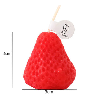 4pcs Strawberry - Shaped Miniature Scented Candles Realistic Fruit - Scented Aromatherapy Candles Perfect as a Trendy Photo Prop - INTERIOR DREAM DESIGN