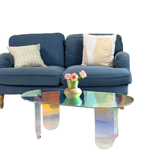 Tavolino Acrilico Multicolore Salotto Piccolo Basso Elegante Particolare Ampio Comodo-INTERIOR DREAM DESIGN