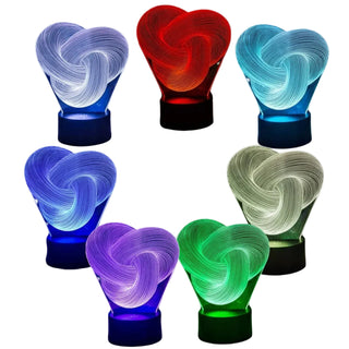 Lampada Notturna 3D LED Twist Astratta Touch Colorata Acrilico