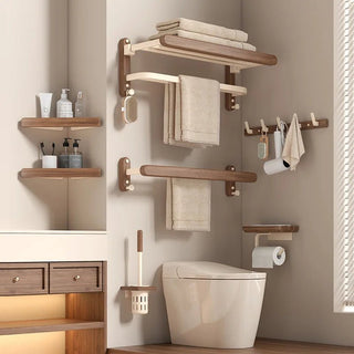 Accessori Bagno Alluminio Legno Colore Beige Marrone Diversi Modelli-INTERIOR DREAM DESIGN