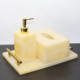 Accessori Bagno Diversi Colori Materiale Resina Set 4 Pezzi Vassoio Incluso-INTERIOR DREAM DESIGN