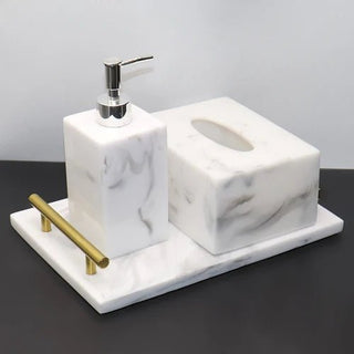 Accessori Bagno Diversi Colori Materiale Resina Set 4 Pezzi Vassoio Incluso-INTERIOR DREAM DESIGN