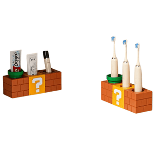 Accessori Bagno Organizer Porta Spazzolini Colore Arancione Gioco Simpatico Arredamento Adesivo-INTERIOR DREAM DESIGN