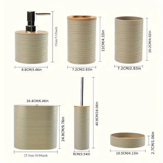 Accessori Bagno Set Scopino WC Dispenser Pattumiera Porta Saponetta Accessori-INTERIOR DREAM DESIGN