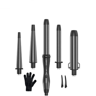 Accessori capelli Arricciacapelli Professionale 5in1 Diversi Accessori Dimensioni Colore Nero-INTERIOR DREAM DESIGN