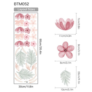 Adesivi Decorativi Parete PVC Forma Fiori Arredamento Diversi Modelli Design Natura Botanica - INTERIOR DREAM DESIGN