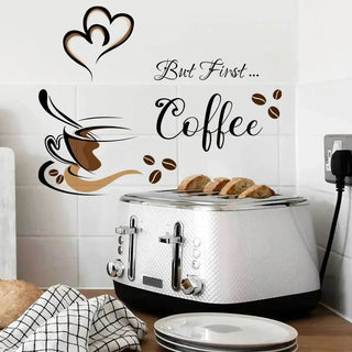 Adesivi Decorativi Stickers Parete Motivo Tazza Caffe Colazione Accessori Decorazione Casa - INTERIOR DREAM DESIGN