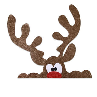 Adesivo Decorativo Natalizio Feltro Babbo Natale Renna Stickers Porte Finestre Interno Esterno Accessori Arredamento Decorazione Casa - INTERIOR DREAM DESIGN