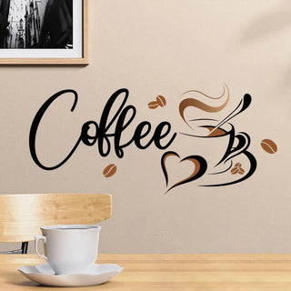 Adesivo Decorativo Parete Tazza Caffe Sticker PVC Accessori Decorazione Casa - INTERIOR DREAM DESIGN