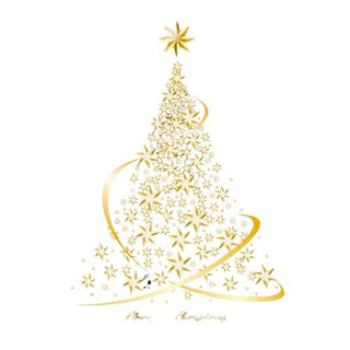 Adesivo Natalizio Vetro PVC Oro Albero Natale Grandi Dimensioni Decorativo Decorazione Casa Vetrine Negozio Arredamento - INTERIOR DREAM DESIGN