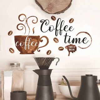 Adesivo Parete Decorativo Sticker Cucina Motivo Tazza Caffe Accessori Decorazione Casa - INTERIOR DREAM DESIGN