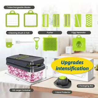 Affettatrice Diversi Accessori Lame Incluse Colore Grigio Dettagli Verde Elettrodomestici Casa Cucina-INTERIOR DREAM DESIGN