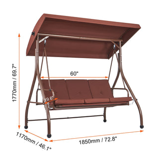 Altalena Stabile Durevole Cuscino Rimovibile Design 2 In 1 Impermeabile Confortevole Fresco Baldacchino Parasole Oscillazione Arredamento Esterno Casa - INTERIOR DREAM DESIGN