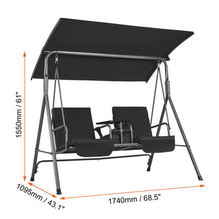 Altalena Stabile Durevole Cuscino Rimovibile Design 2 In 1 Impermeabile Confortevole Fresco Baldacchino Parasole Oscillazione Arredamento Esterno Casa - INTERIOR DREAM DESIGN