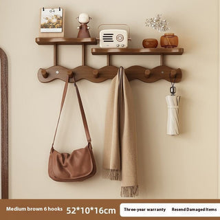 Appendi Abiti Materiale Legno Appendi Abiti Porta Oggetti Con Mensola Decorazione Parete - INTERIOR DREAM DESIGN