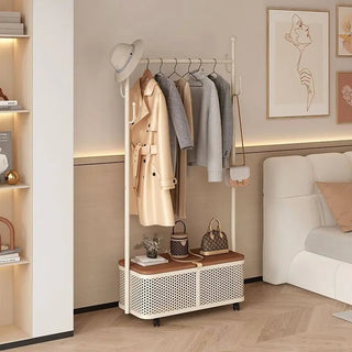 Appendi Abiti Materiale Metallo Con Cassa Panca Porta Oggetti Resistente Salva Spazio Arredo Casa-INTERIOR DREAM DESIGN