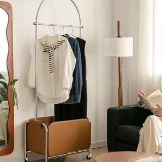 Appendi Abiti Materiale Metallo Rivestimento Pelle Panca Porta Oggetti Resistente Salva Spazio-INTERIOR DREAM DESIGN