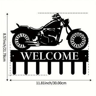 Appendi Abito In Colore Nero Decorata Con Scritta Con Moto In Metallo Dimensioni 1 Pezzo-INTERIOR DREAM DESIGN