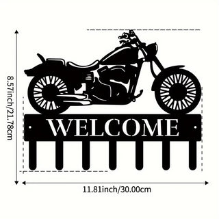 Appendi Abito In Colore Nero Decorata Con Scritta Con Moto In Metallo Dimensioni 1 Pezzo-INTERIOR DREAM DESIGN