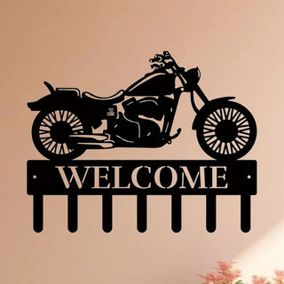 Appendi Abito In Colore Nero Decorata Con Scritta Con Moto In Metallo Dimensioni 1 Pezzo-INTERIOR DREAM DESIGN