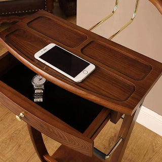 Appendiabiti Casa Legno Ingresso Vestiti Soggiorno Cassetto Colore Marrone Elegante-INTERIOR DREAM DESIGN