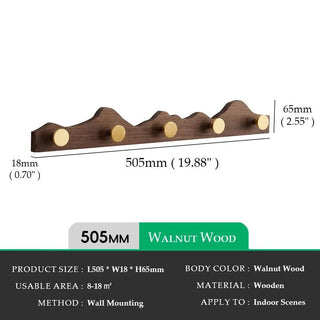 Appendiabiti Legno Ottone Diverse Dimensioni Elegante Marrone Chiaro Scuro-INTERIOR DREAM DESIGN
