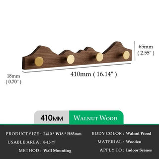 Appendiabiti Legno Ottone Diverse Dimensioni Elegante Marrone Chiaro Scuro-INTERIOR DREAM DESIGN