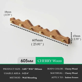 Appendiabiti Legno Ottone Diverse Dimensioni Elegante Marrone Chiaro Scuro-INTERIOR DREAM DESIGN
