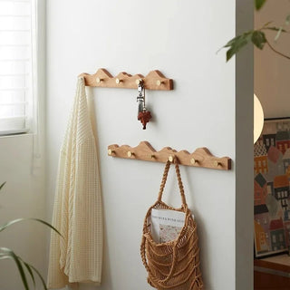 Appendiabiti Legno Ottone Diverse Dimensioni Elegante Marrone Chiaro Scuro-INTERIOR DREAM DESIGN