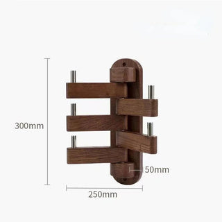 Appendiabiti Marrone Chiaro Scuro Parete 5 Ganci Legno Arredamento Casa-INTERIOR DREAM DESIGN