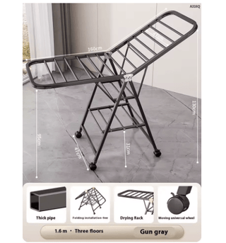 Appendiabiti Nero Pratico Leggero Utile Abiti Asciuga Decorazione Casa Ampio-INTERIOR DREAM DESIGN