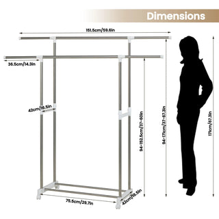 Appendiabiti Stabile Con Ruote Portaoggetti Regolabile Girevole A 300 ° Portatile Versatile Accessori Decorazione Casa - INTERIOR DREAM DESIGN