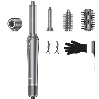 Arricciacapelli Ferro Cono Diversi Accessori Inclusi Grigio Rosa Metallo Elettrodomestici Casa-INTERIOR DREAM DESIGN