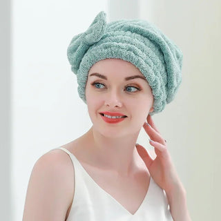 Asciugamani per Capelli Da Bagno Adatte A Cappelli Lunghi Facile Asciugatura Vari Colori Azzurro - INTERIOR DREAM DESIGN