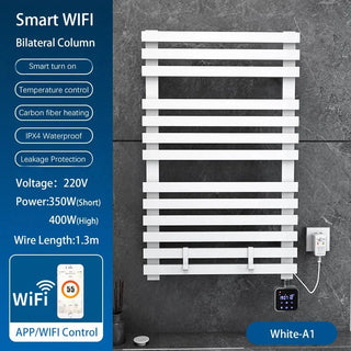 Asciugamani Portasciugamani Elettrico Montato Parete Con Ripiano/Senza Ripiano Bianco Nero-INTERIOR DREAM DESIGN