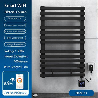 Asciugamani Portasciugamani Elettrico Montato Parete Con Ripiano/Senza Ripiano Bianco Nero-INTERIOR DREAM DESIGN