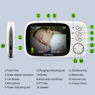 Baby Monitor Compatto Controllo Sicuro 3,2 Pollici - INTERIOR DREAM DESIGN