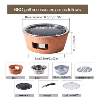 Barbecue Carbone Esterno Piccolo Acciaio Inox Terracotta Rossa - INTERIOR DREAM DESIGN