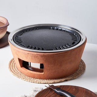 Barbecue Carbone Esterno Piccolo Acciaio Inox Terracotta Rossa - INTERIOR DREAM DESIGN