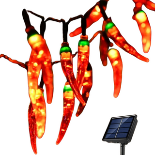 5/7/12 Metri Led Lucine Forma Peperoncino Dimensioni Rosso Esterno Giardino Arredamento Decorazione