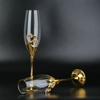 Bicchiere Materiale Vetro 2 Pezzi Bicchiere Champagne Design Romantico Creativo-INTERIOR DREAM DESIGN
