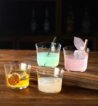 Bicchiere Materiale Vetro Capacità 300ML Bicchiere Whisky Set 4 Pezzi Trasparente-INTERIOR DREAM DESIGN