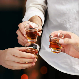 Bicchiere Shot Colore Trasparente Capacità 55ml Venduto Singolarmente Elegante Particolare-INTERIOR DREAM DESIGN