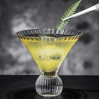 Bicchieri Martini Drink Elegante Particolare Vetro Trasparente Set 2 Pezzi 240ml-INTERIOR DREAM DESIGN